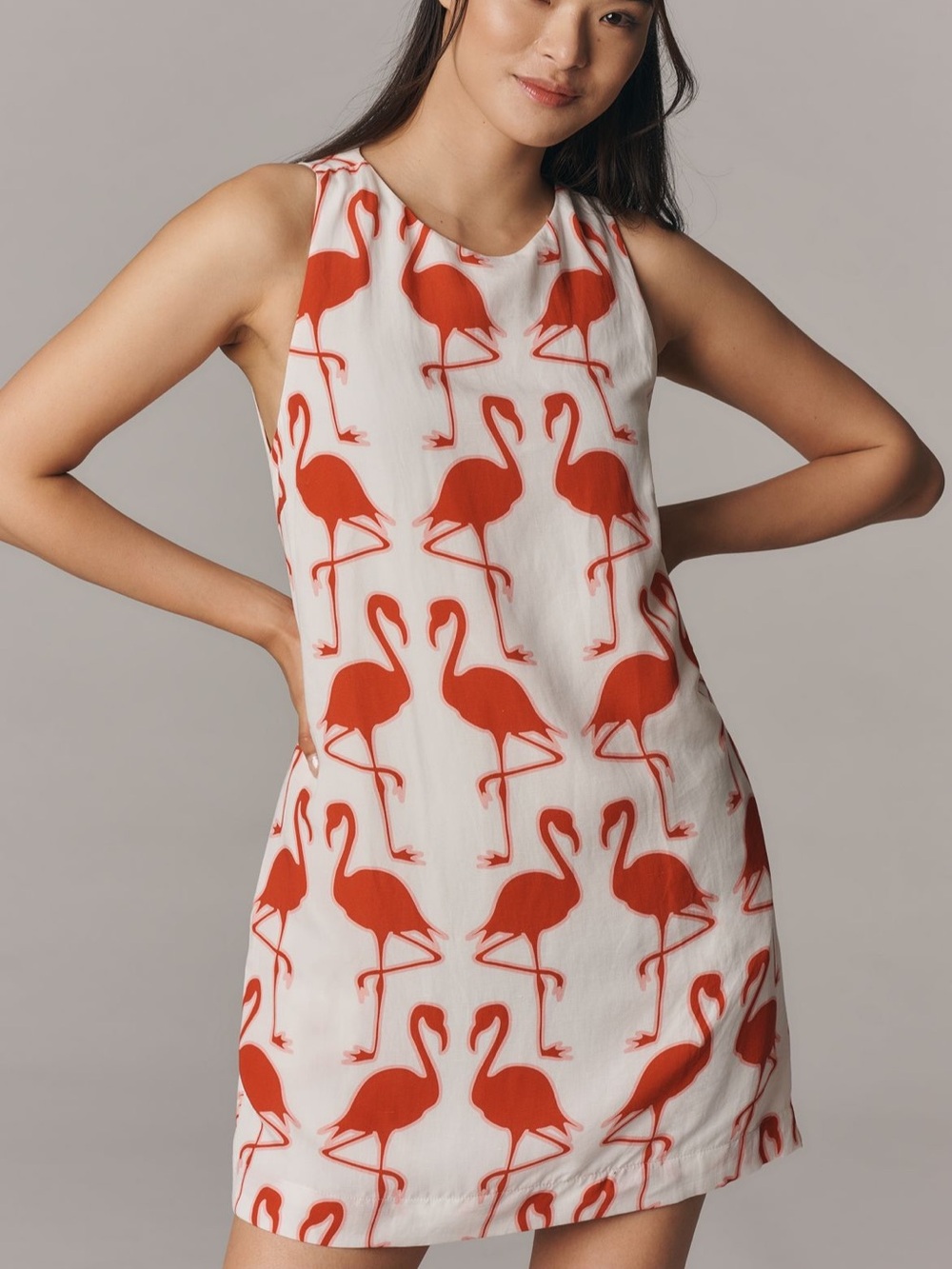 •Maeve• mini shift dress with flamingos